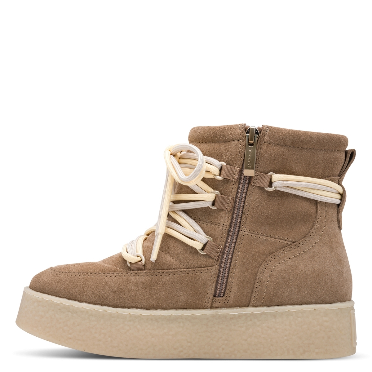 Bottine en cuir beige beige, TAMARIS