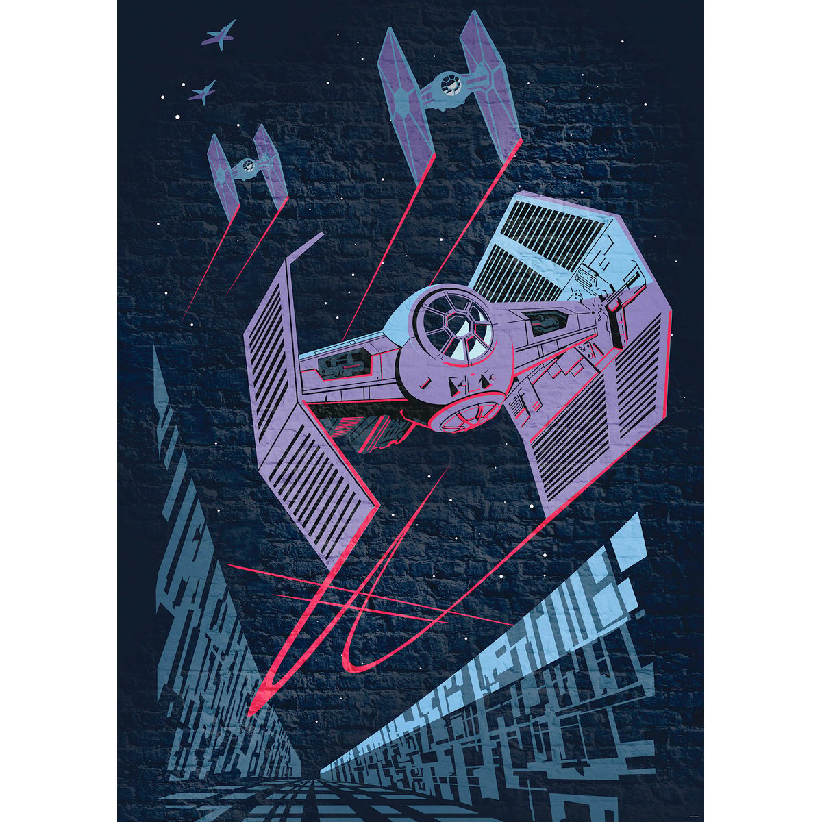 Papier peint Komar - Star Wars Classic Concrete TIE-Fighter - 200 x 280 cm multicolore, HEXOA