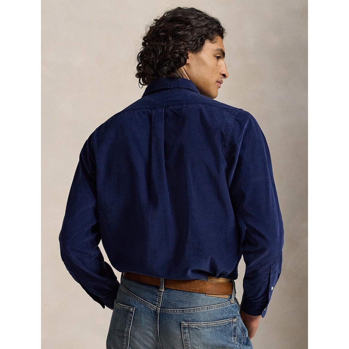 Chemise ajustée en velours côtelé, Custom Fit bleu marine, POLO RALPH LAUREN