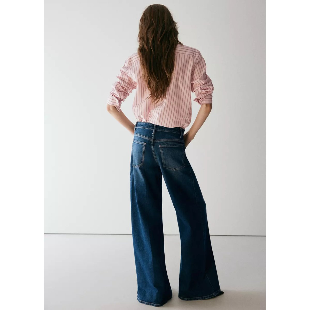 Chemise droite mélange coton et lyocell rose, MANGO