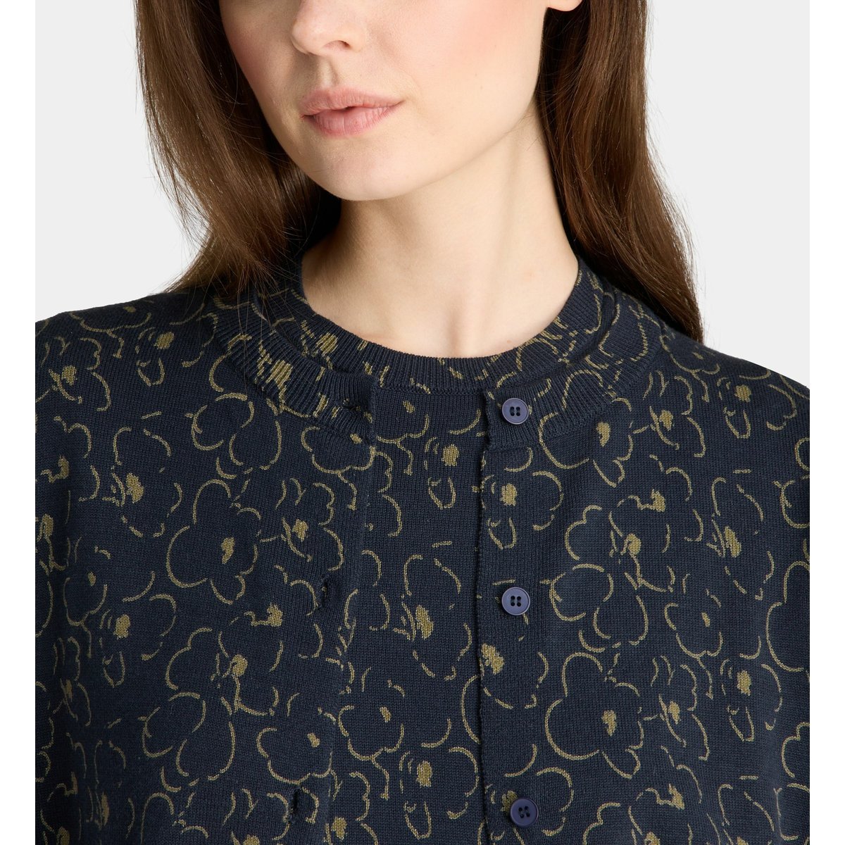 Cardigan angie tra ample en coton bio bleu foncé, GALERIES LAFAYETTE