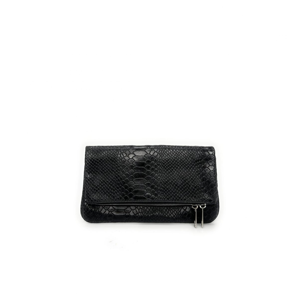 sac pochette en cuir embossé ROXANE PYTHON noir, OH MY BAG