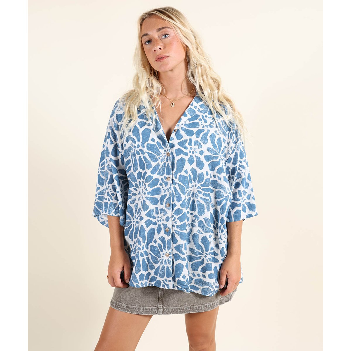 Chemise manches courtes CORAL lost blue, OXBOW