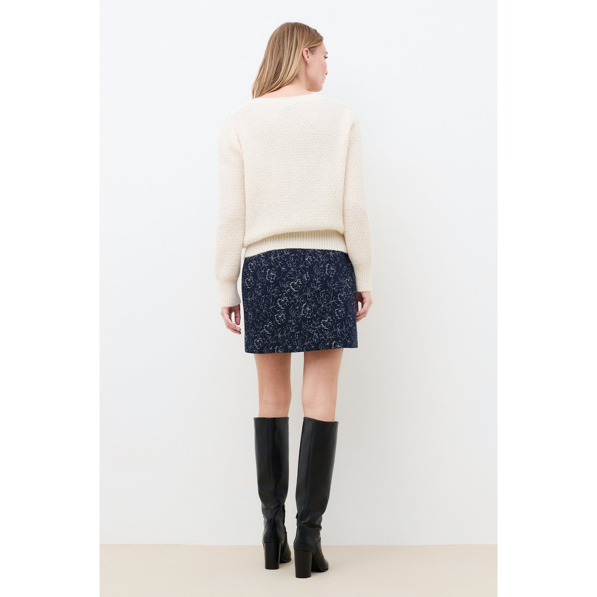Pull droit col v MVICTORINE ecru, CAROLL