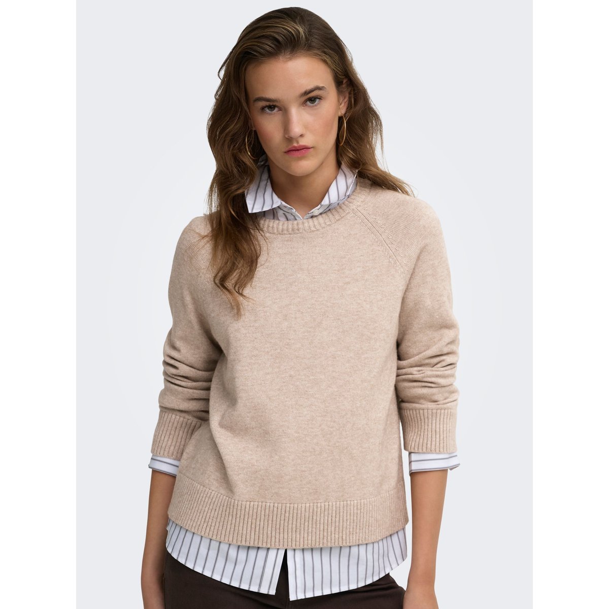 Pull En Maille marron - mocha meringue 1, ONLY