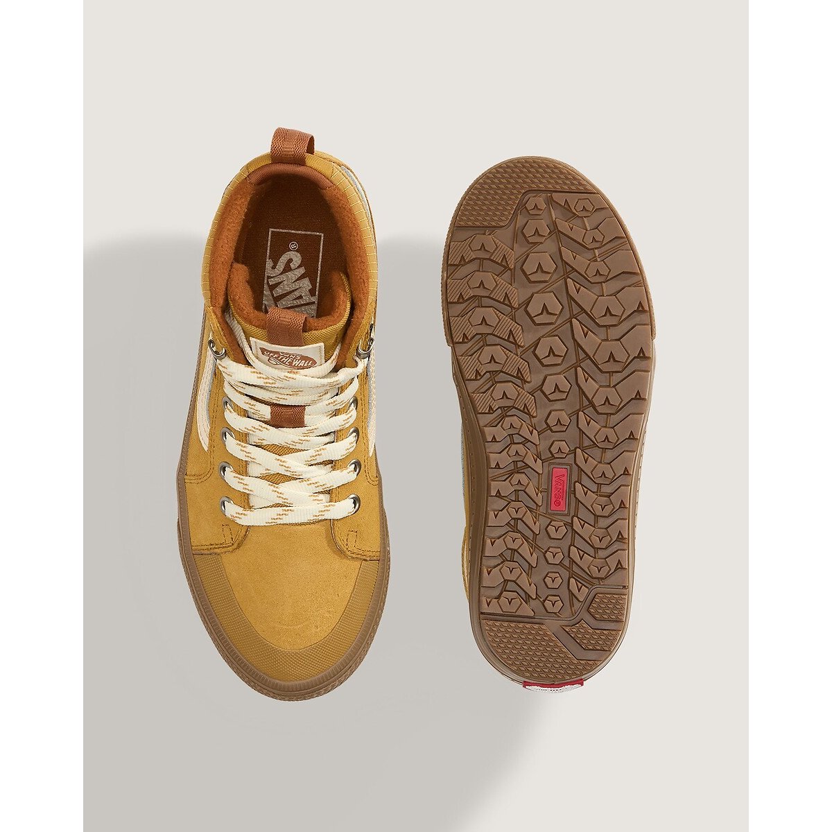 Scarpe da ginnastica alte in pelle SK8-HI Waterproof cammello, VANS