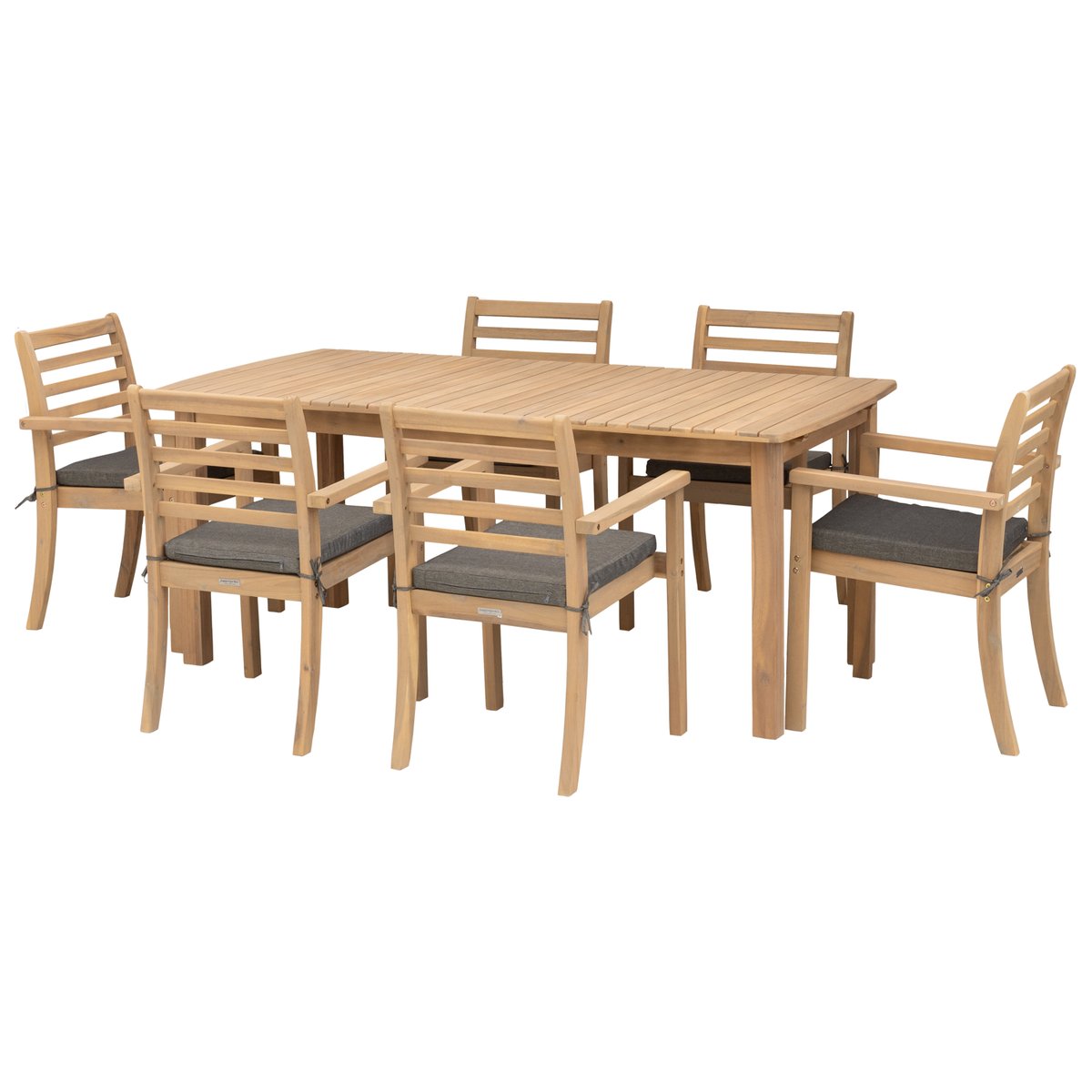 Salon de jardin, extensible, 8 pl, PADAR gris, marron, HAPPY GARDEN
