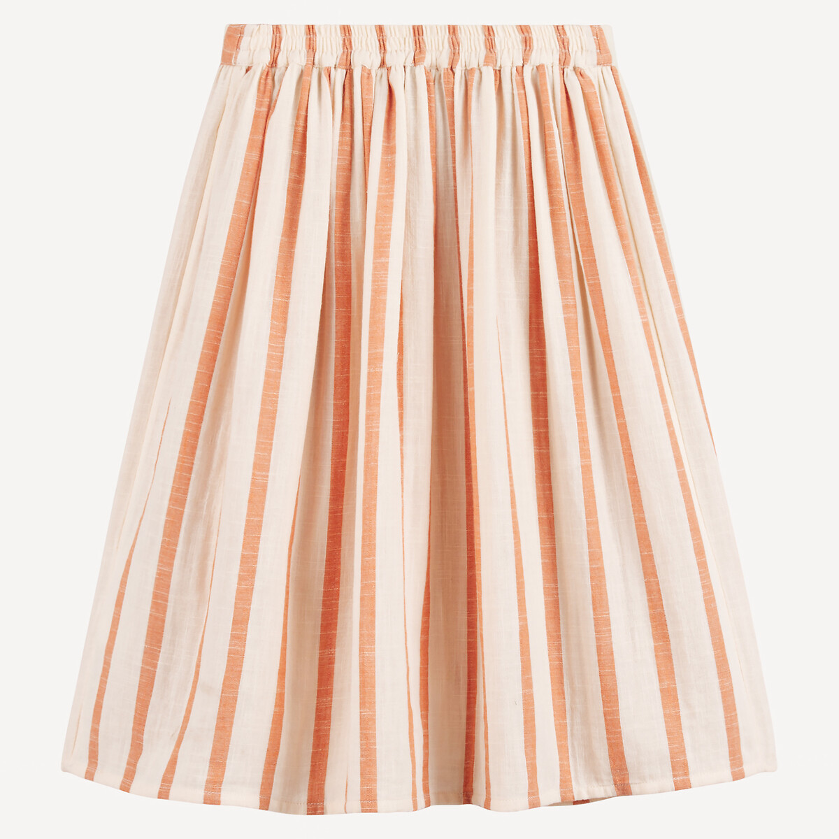 Striped Maxi Skirt with Button Fastening orange/ecru striped, LA REDOUTE COLLECTIONS