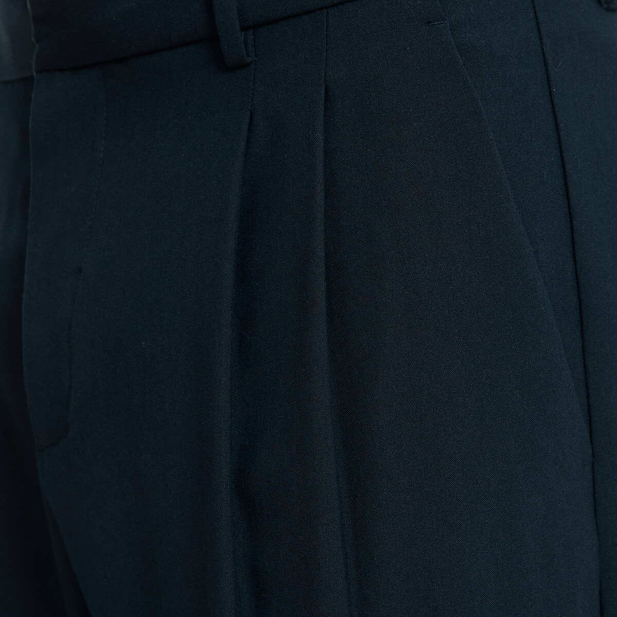 Pantalon de ville loose fit à pinces bleu marine, LA REDOUTE COLLECTIONS