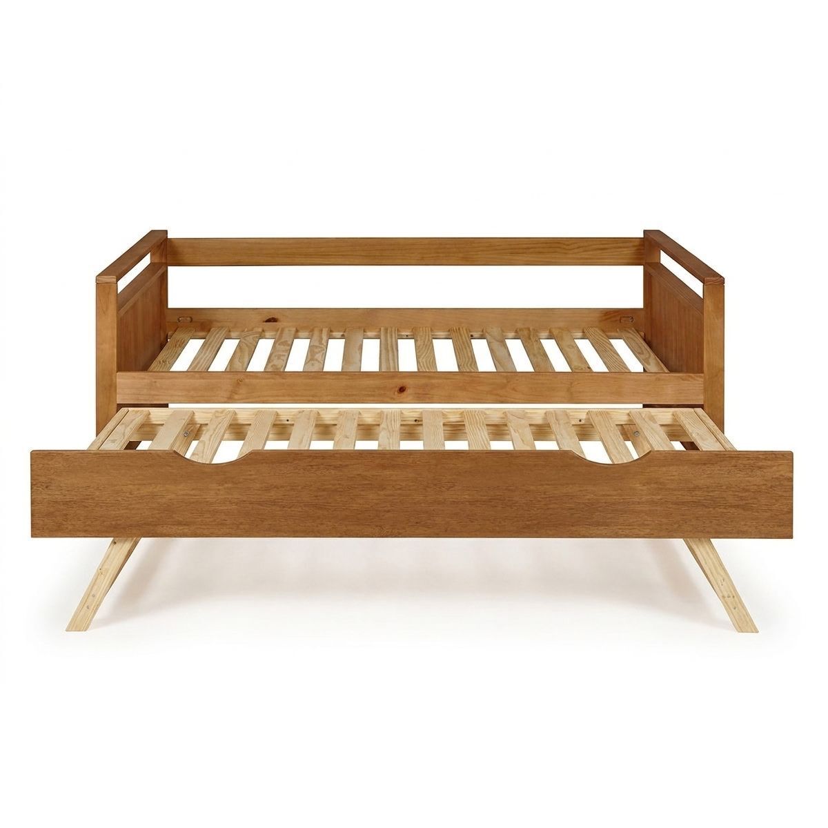 Pack lit banquette gigogne avec matelas Bois massif IVY bois, AKITEN RETAIL