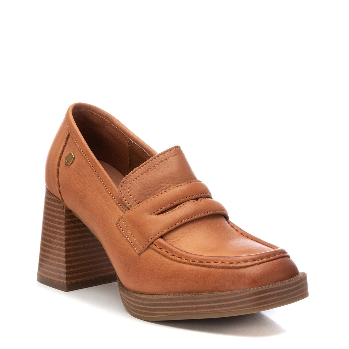 Chaussure Mocassin Talon Décontractée camel, CARMELA