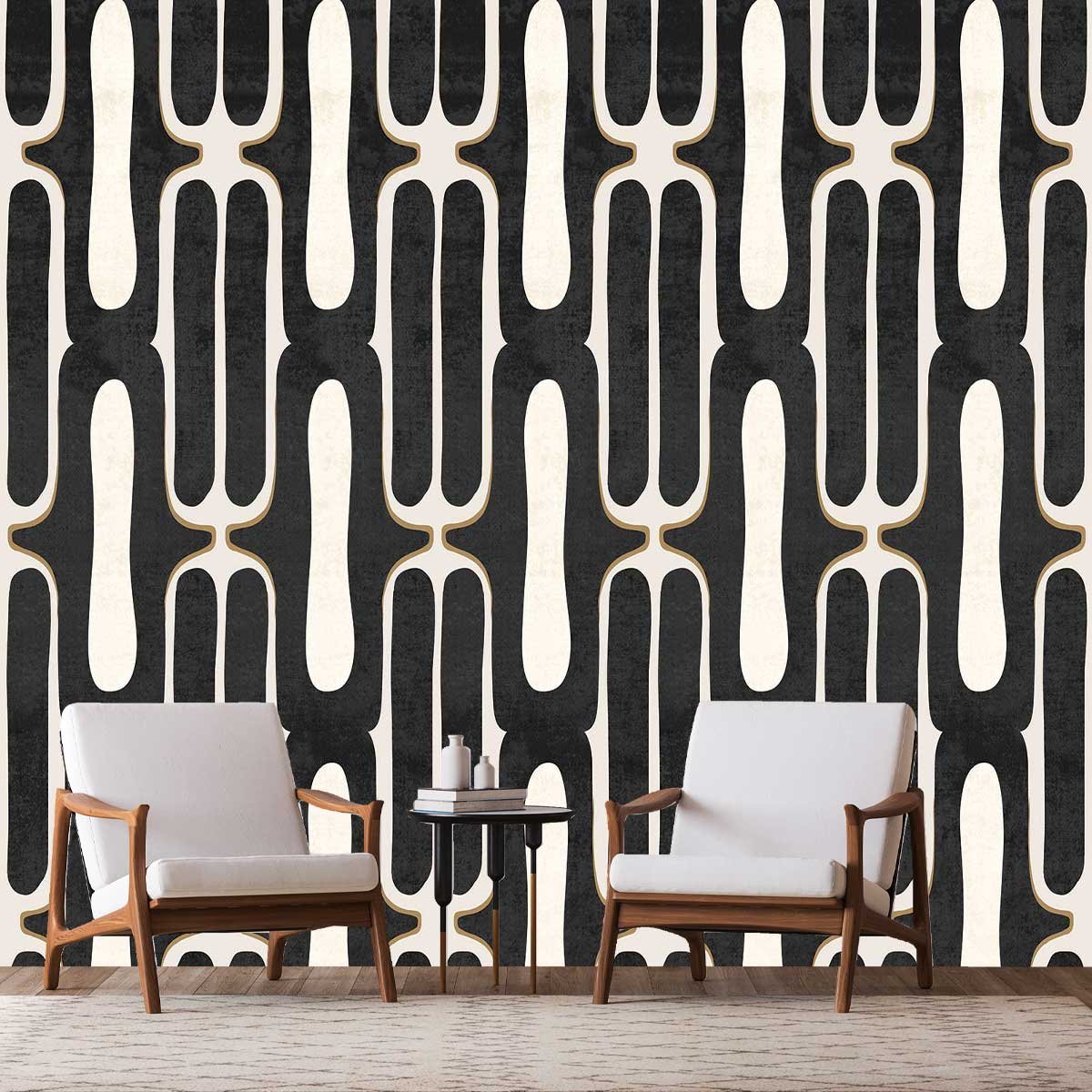 Papier peint chic des années 70 intissé, HEXOA