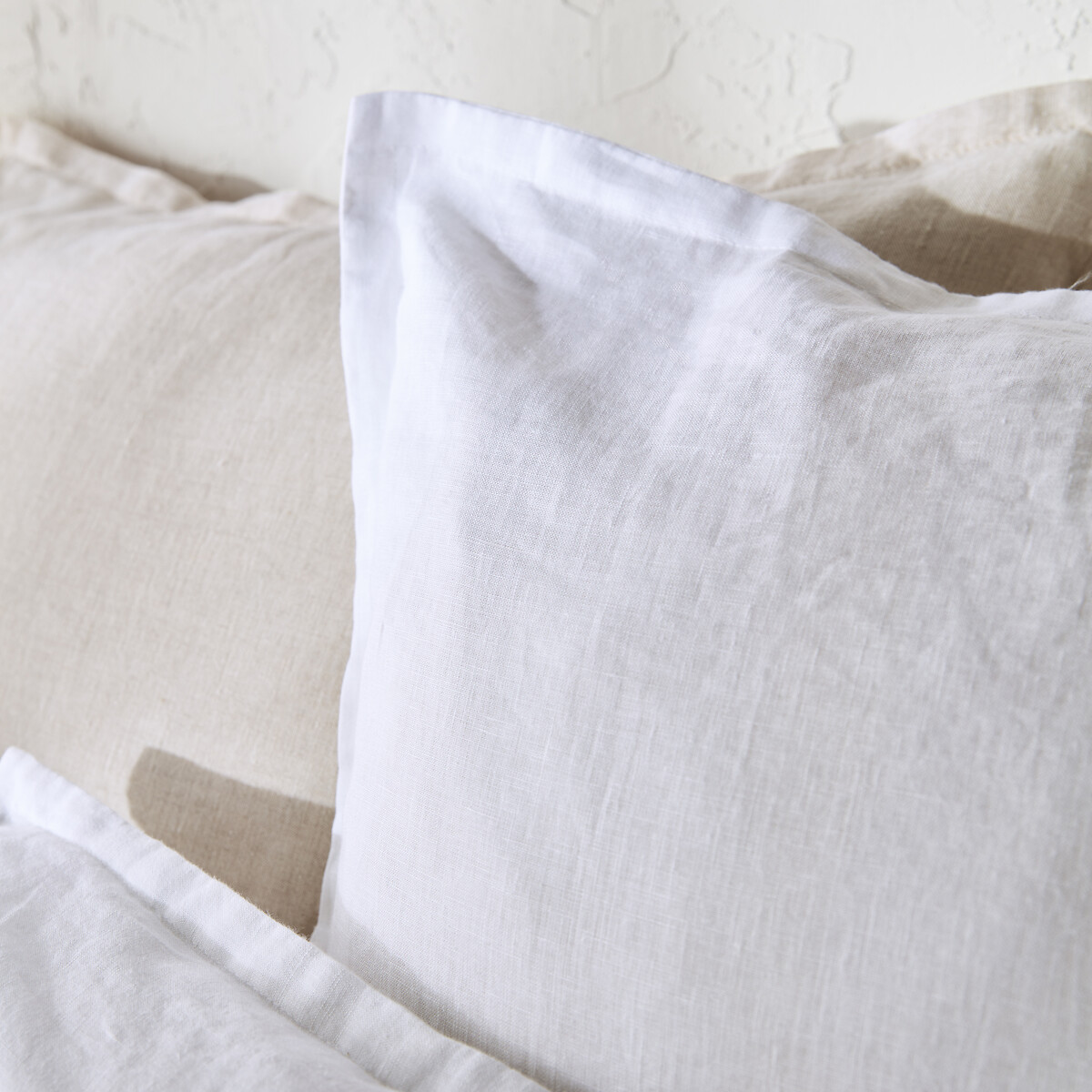 Linot Plain 100% Washed Linen Duvet Cover white, LA REDOUTE INTERIEURS