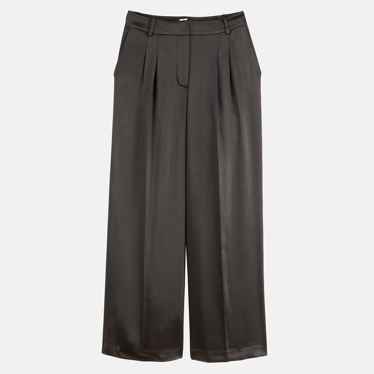 Pantalon large à pinces, en satin noir, LA REDOUTE COLLECTIONS