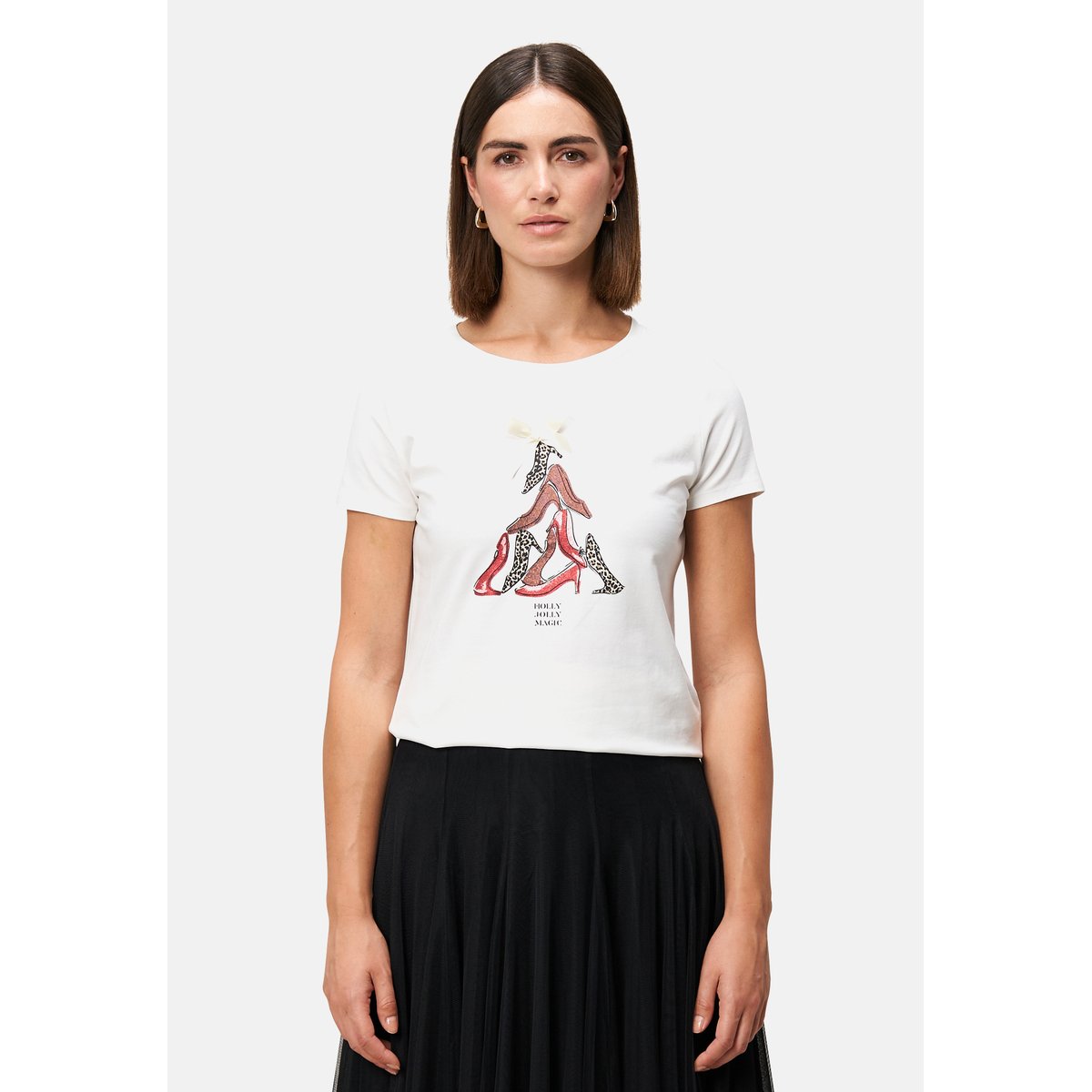 Shirt mit aufdruck und schleife patch creamred, ZERO