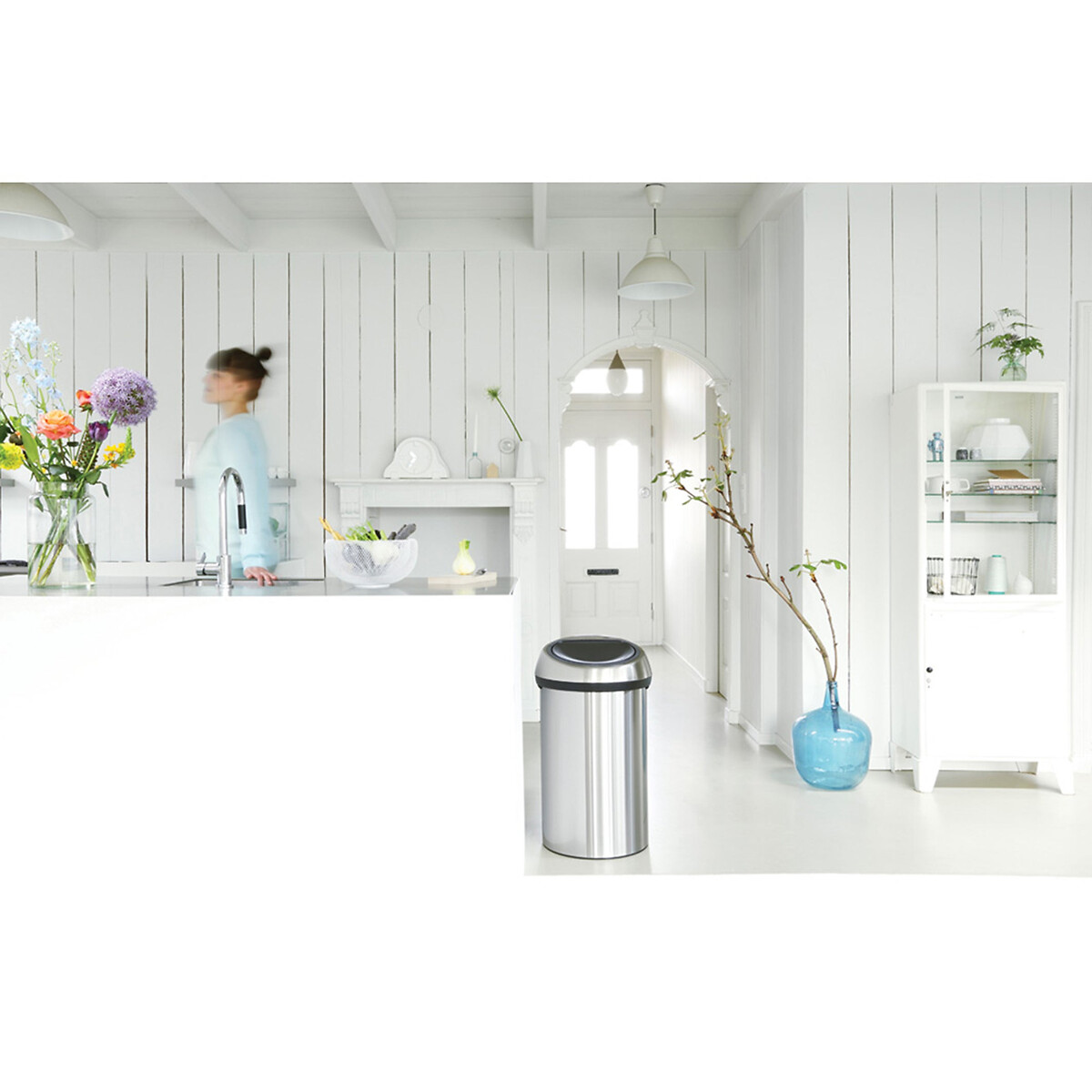 Poubelle de cuisine Touch Bin 60L silver, BRABANTIA