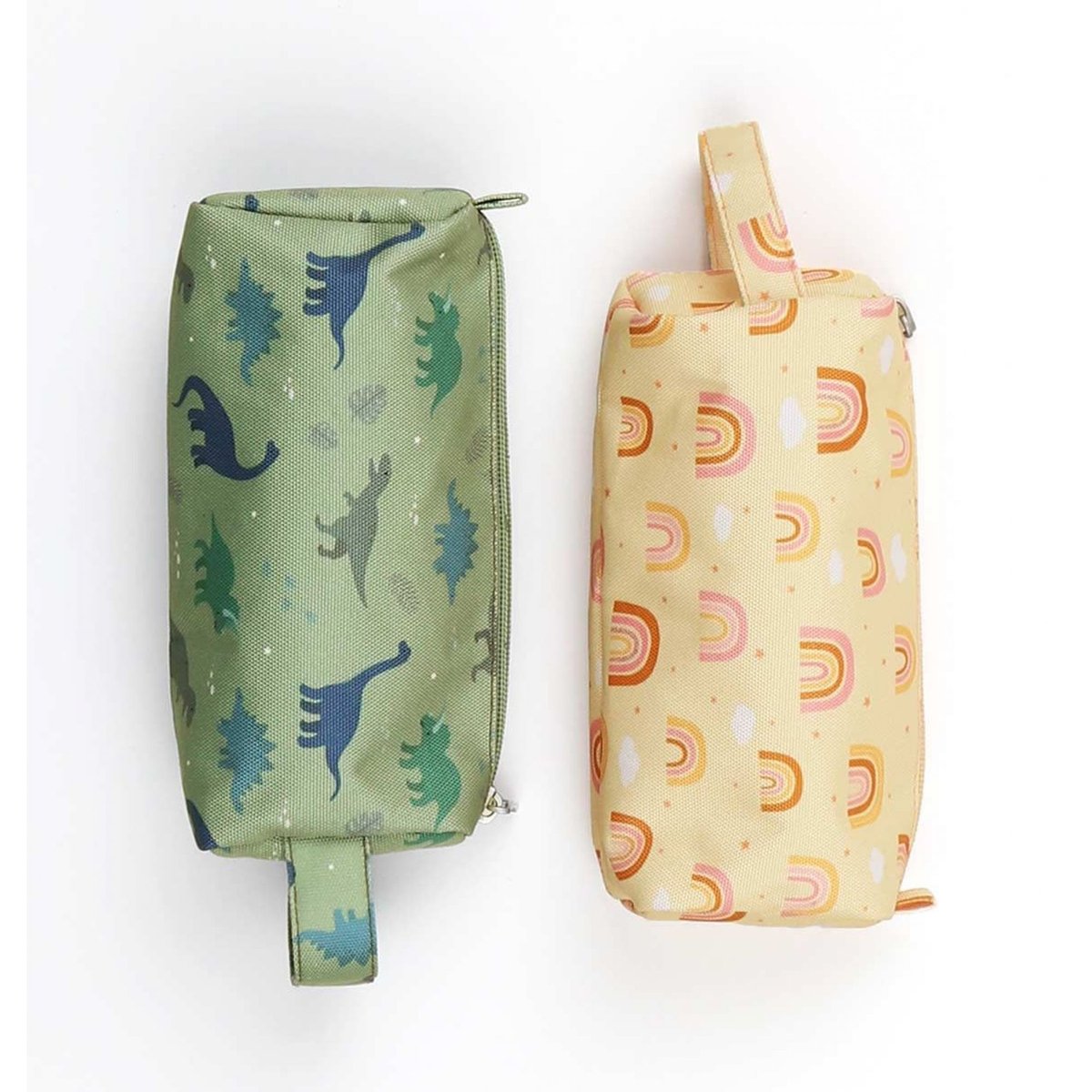 Trousse scolaire enfant avec poignée jaune arc en ciel, A LITTLE LOVELY COMPANY