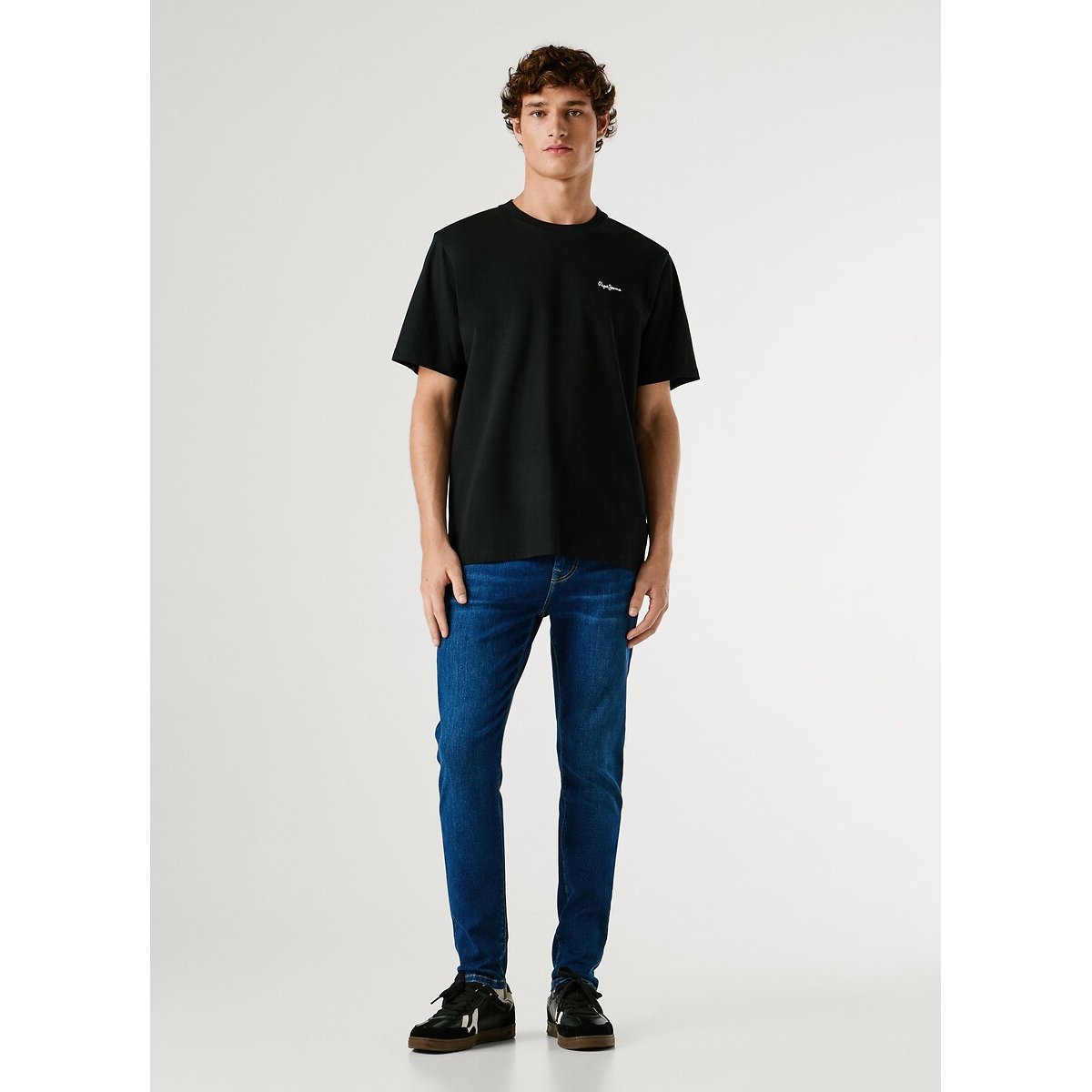 T-shirt manches courtes CONTRAST CONNOR noir, PEPE JEANS