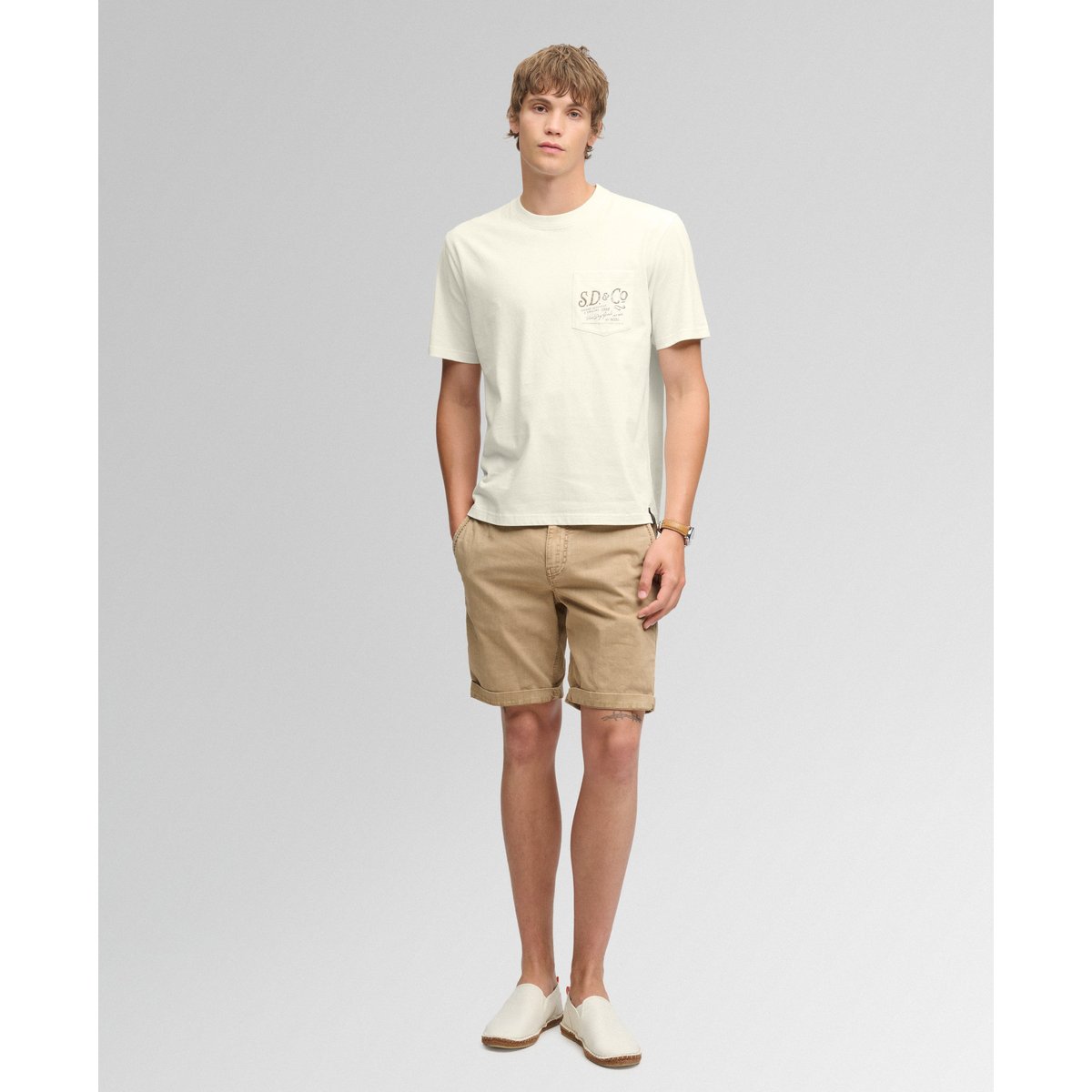 T-shirt Trade Coupe Décontractée crème, SUPERDRY