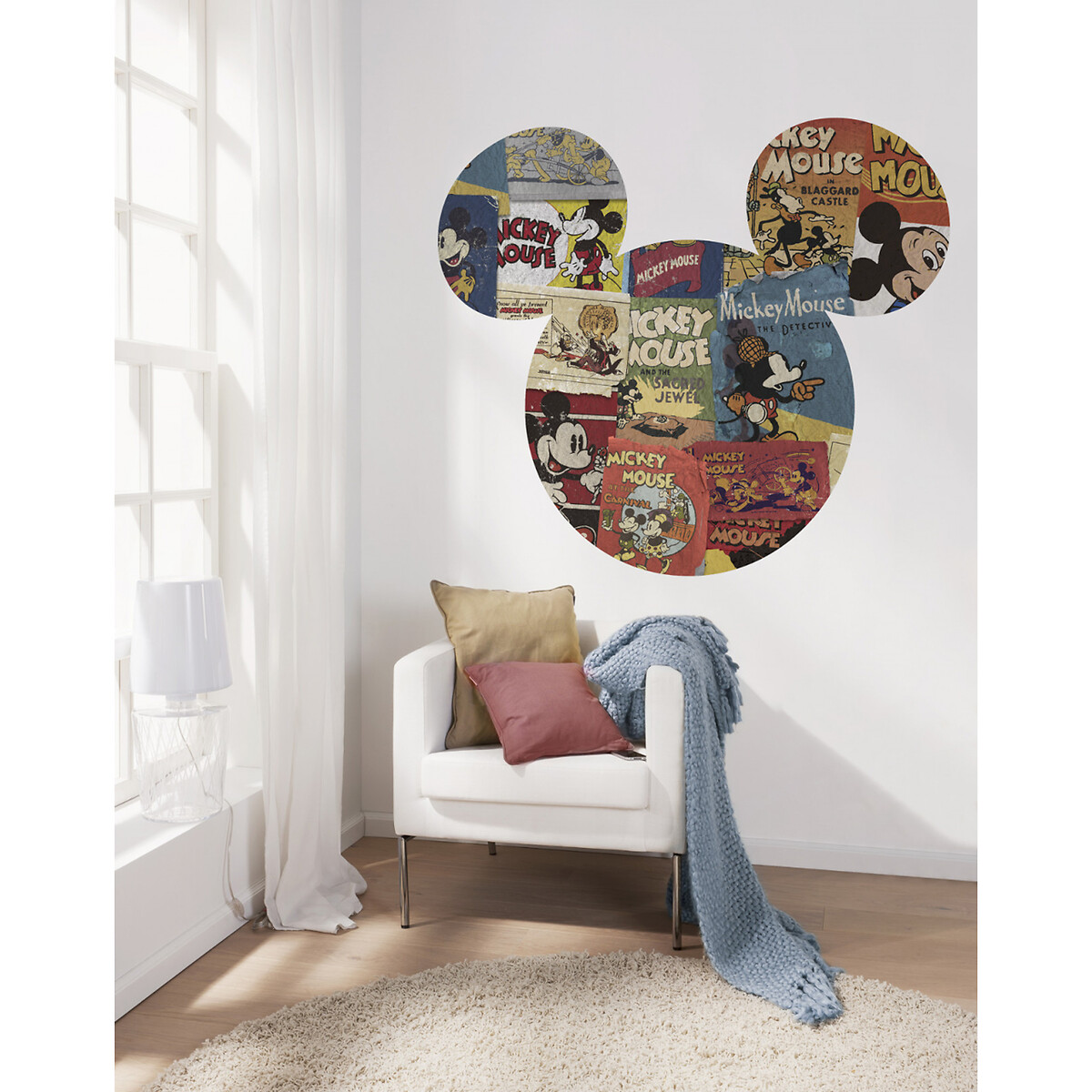 Papel de parede DOT, Mickey Head Billboard, da Interelife multicolor, INTERELIFE