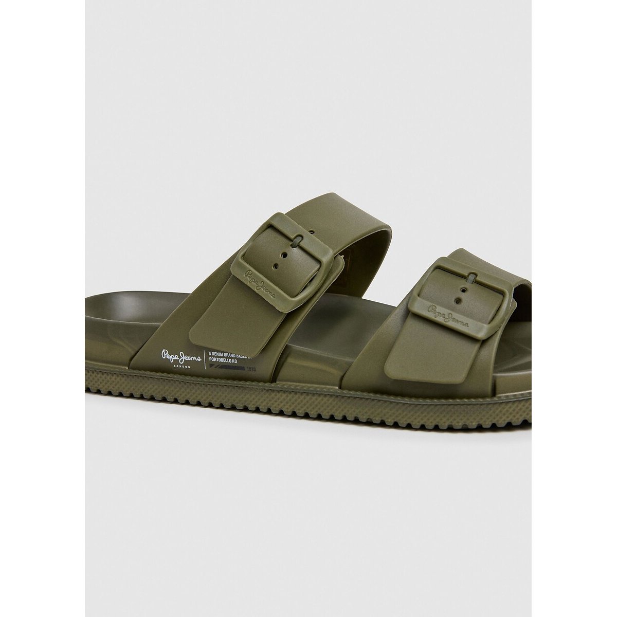 Mules doubles brides Ocean Brand kaki, PEPE JEANS
