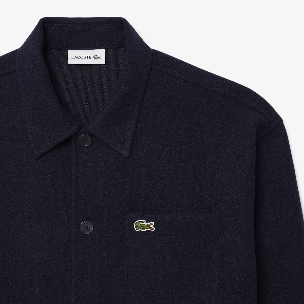 Surchemise flanelle épaisse bleu-mxq, LACOSTE