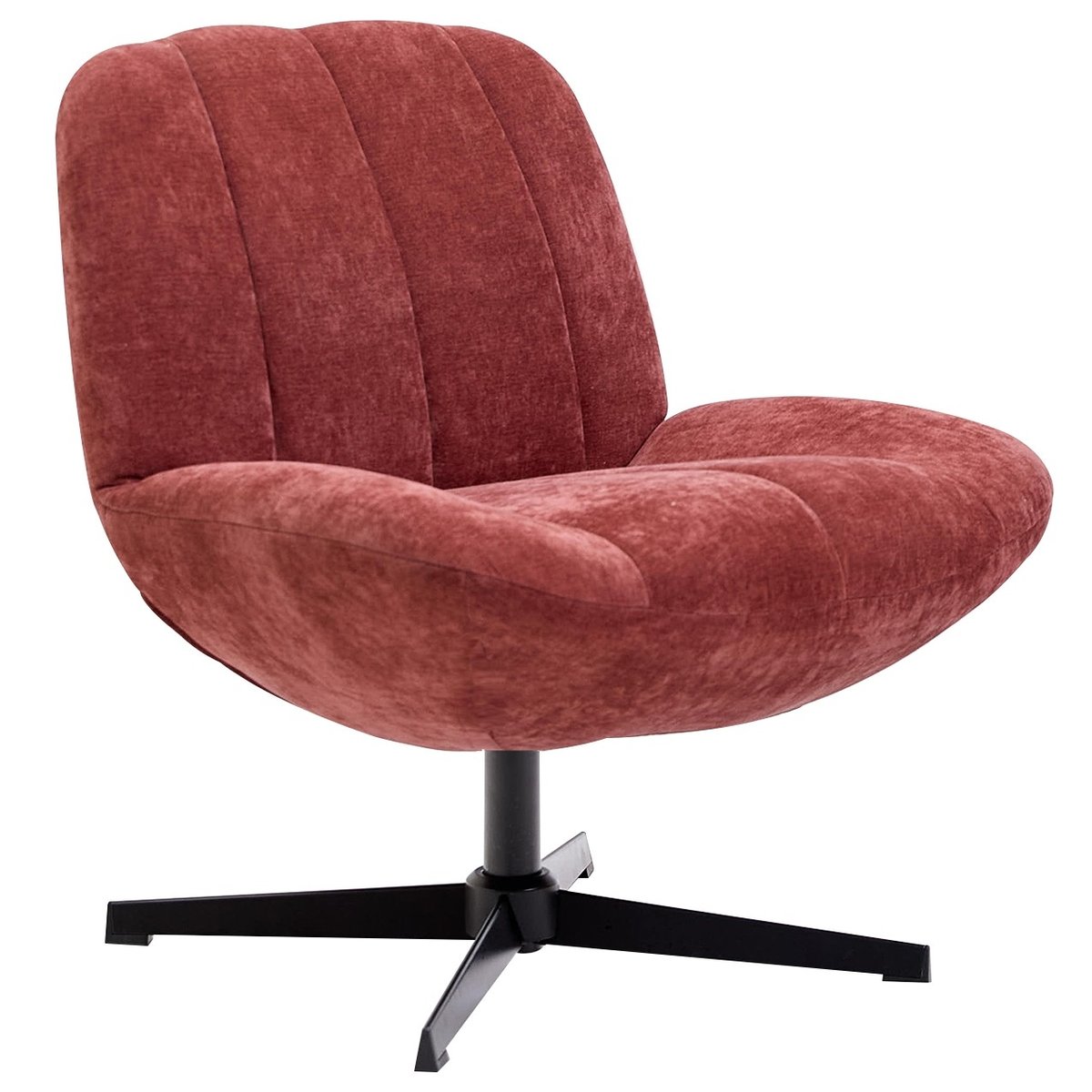 Fauteuil de salon pivotant, tissu, NAMSOS terracotta, NORDLYS
