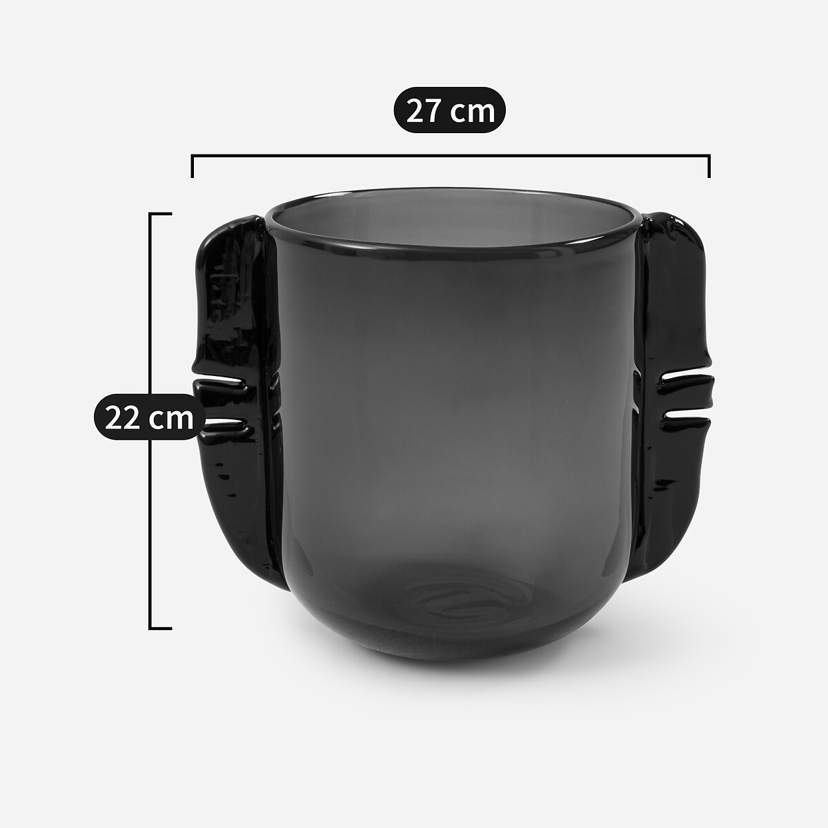 Handgeblazen glazen vaas, H22 cm, Limno amber, AM.PM