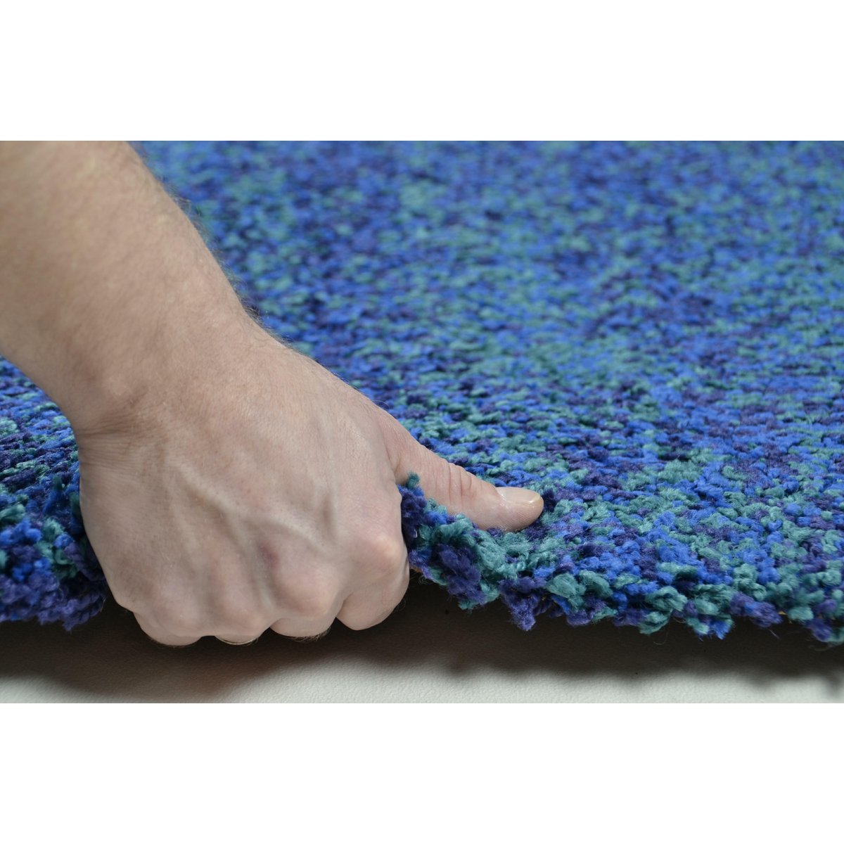 Tapis Color Shag tissé, épais bleu, THEKO