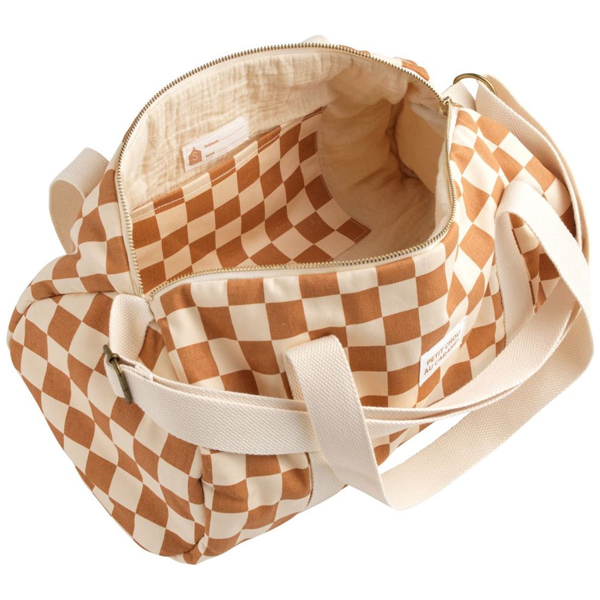 Sac week-end ecru, marron, SAUTHON