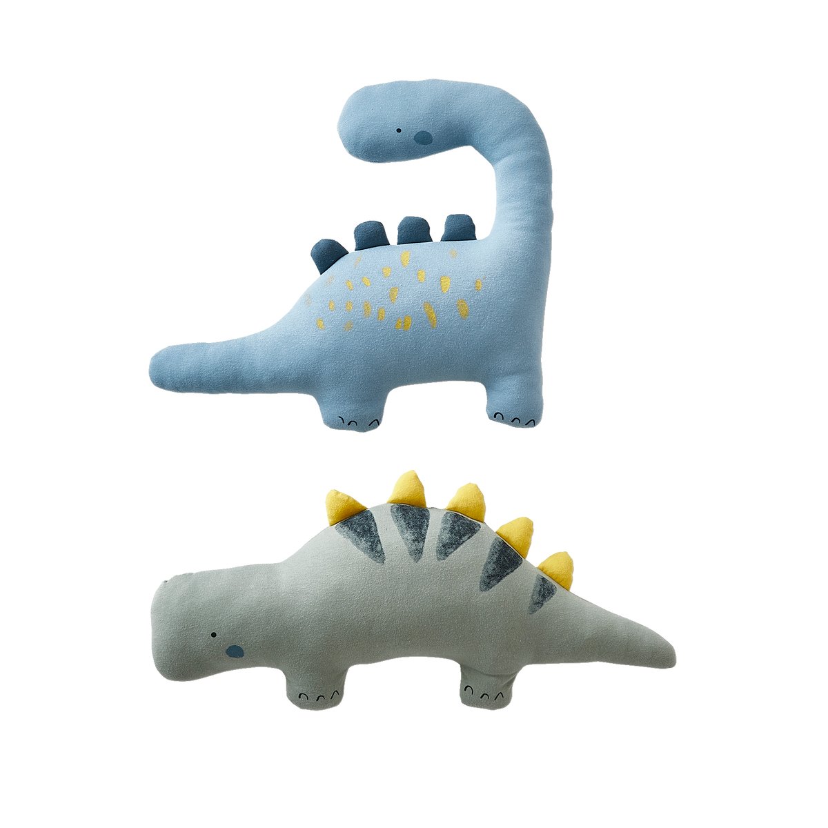 Lot 2 coussins PETIT DINO bleu / kaki, VERTBAUDET