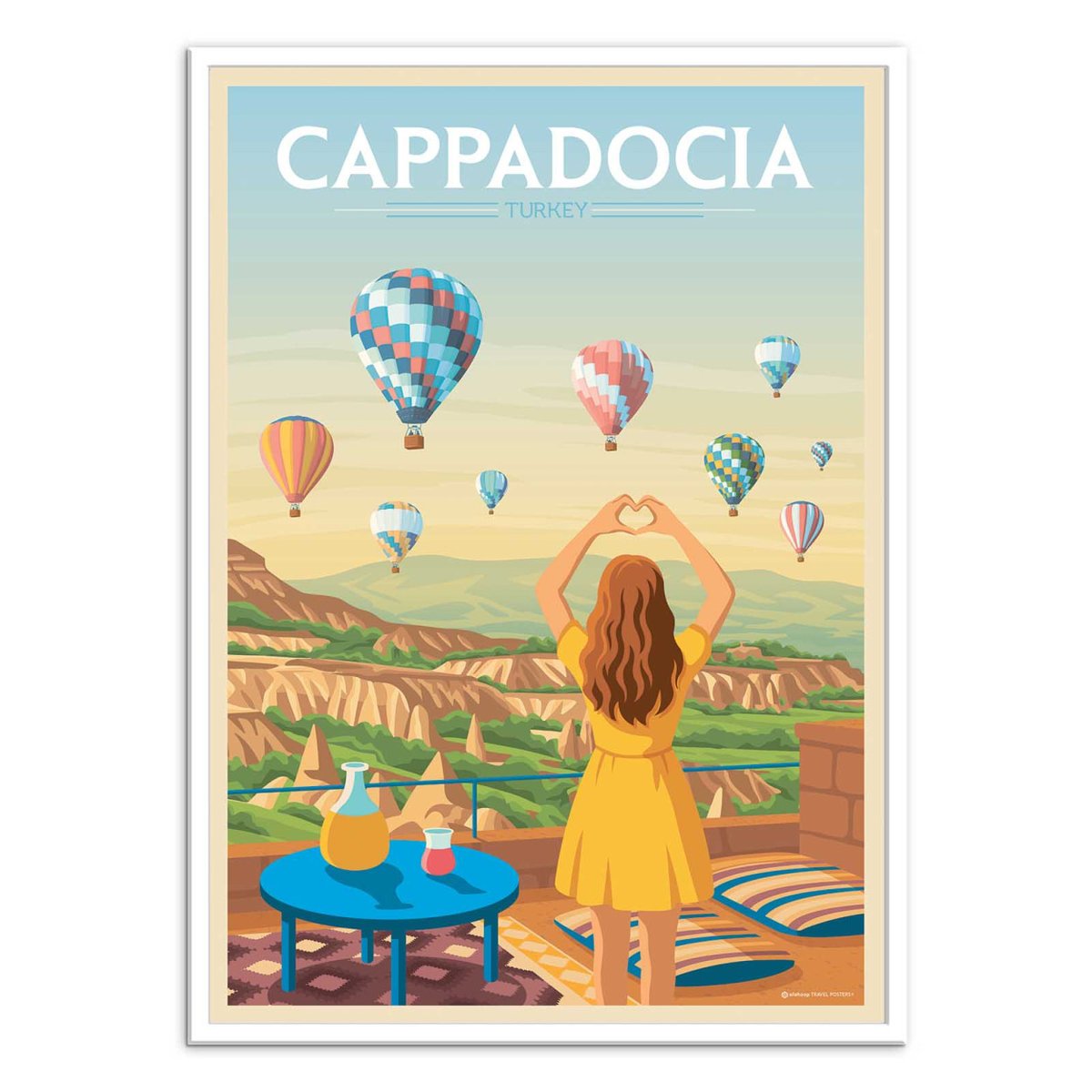 Affiche d'art - Cappadocia Love Valley Turkey - Olahoop Travel Posters couleur unique, WALL EDITIONS