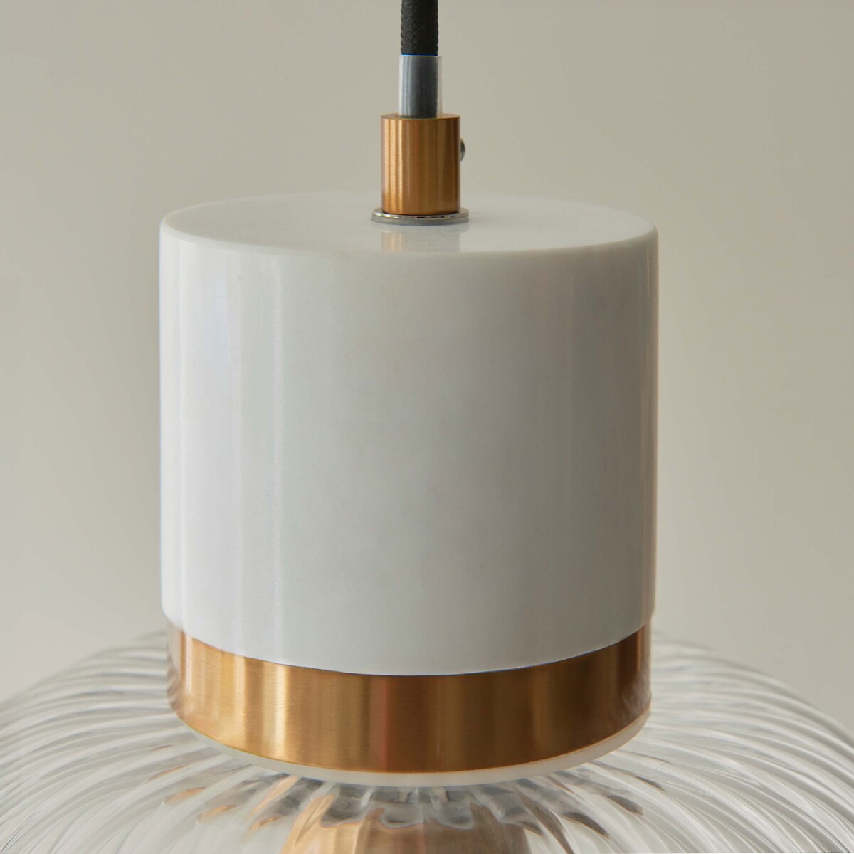 Torro Ribbed Glass Marble Pendant Light white, ÉDITÉ