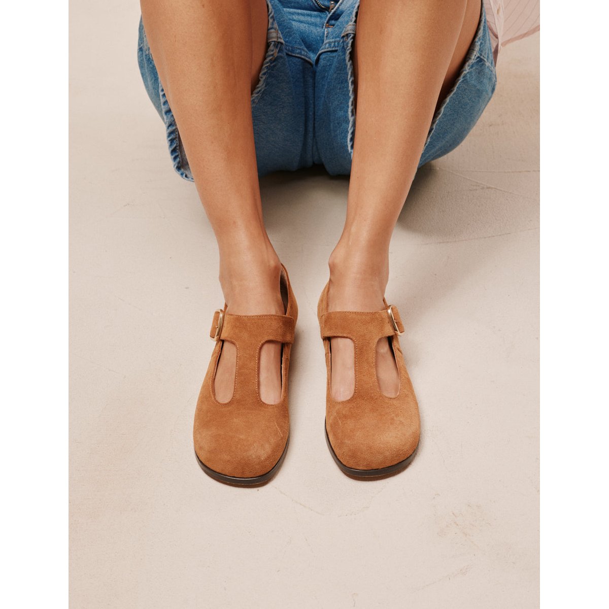Ballerines OPAL suède ambre, ODAJE