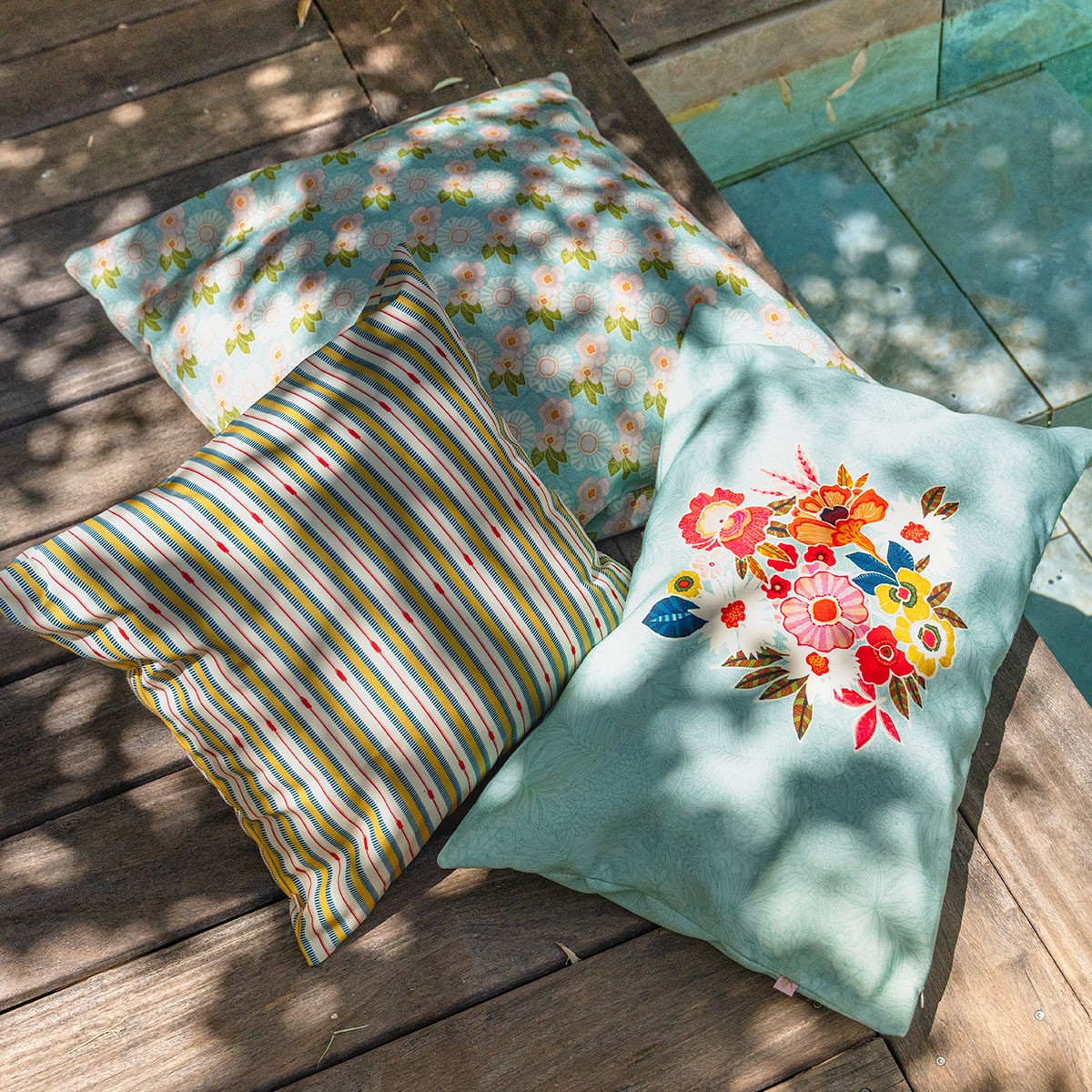 Housse de coussin extérieur VICTOR jaune, VENT DE BOHÈME