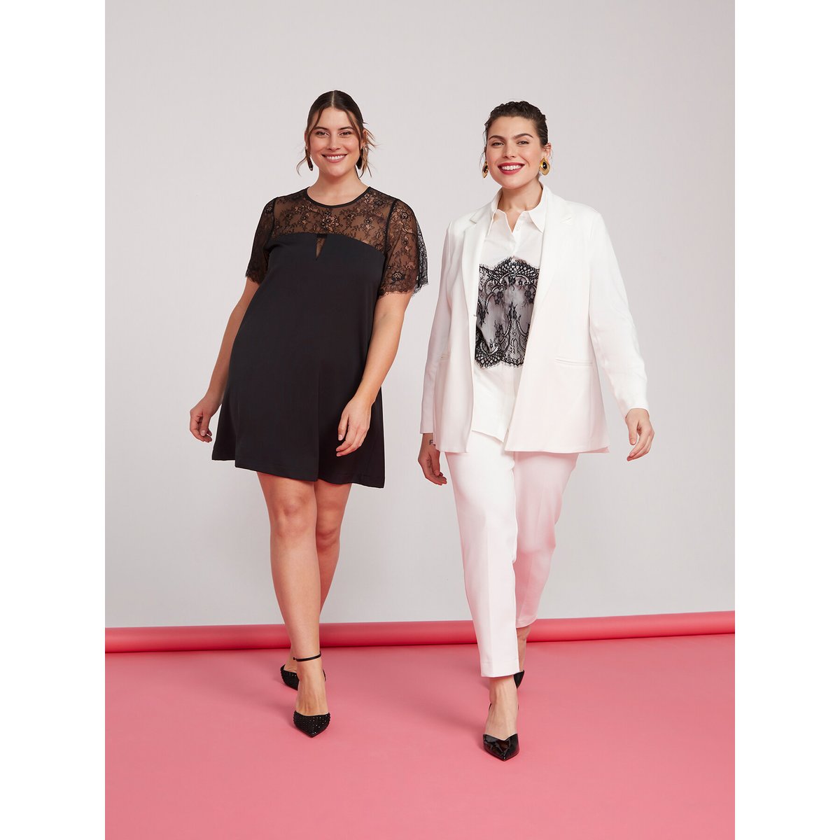 Vestido con encaje noir, FIORELLA RUBINO