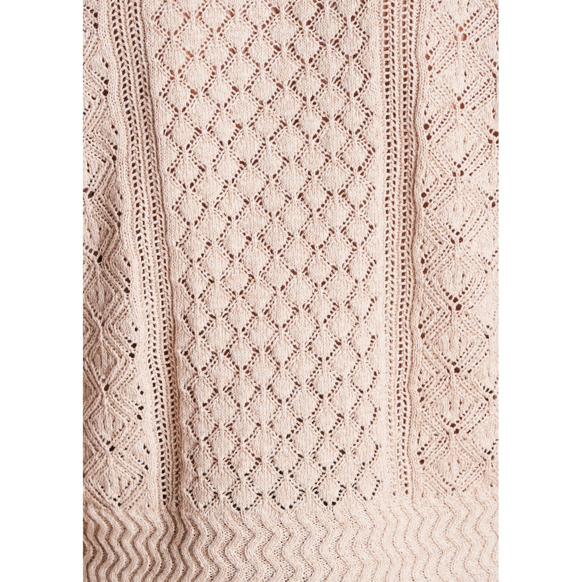 Gilet à col rond en maille chinée sable, LA FEE MARABOUTEE
