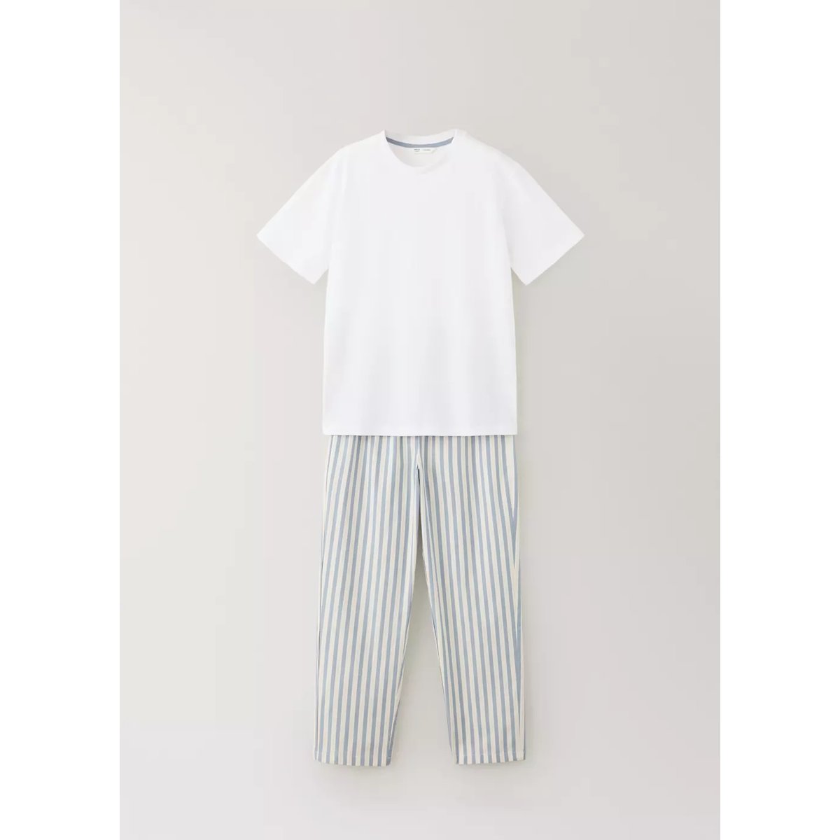 Pyjama complet à rayures blanc cassé, MANGO TEEN