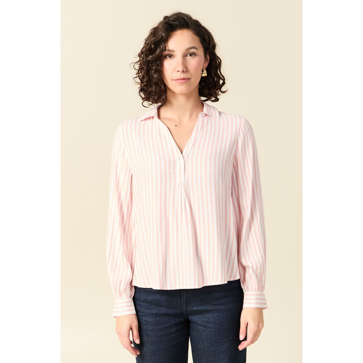 Blouse manches longues rose clair, BONOBO