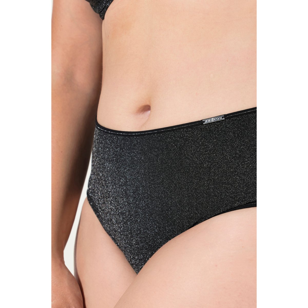 Culotte midi, effet métallique noir, ULLA POPKEN