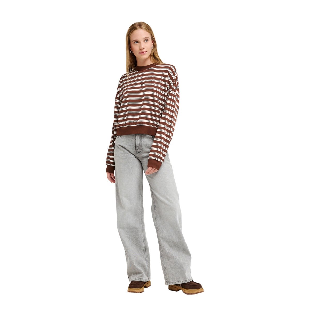 Sweat BLOSSOM RIDGE. marron chestnut blossom ridge stripe, ROXY