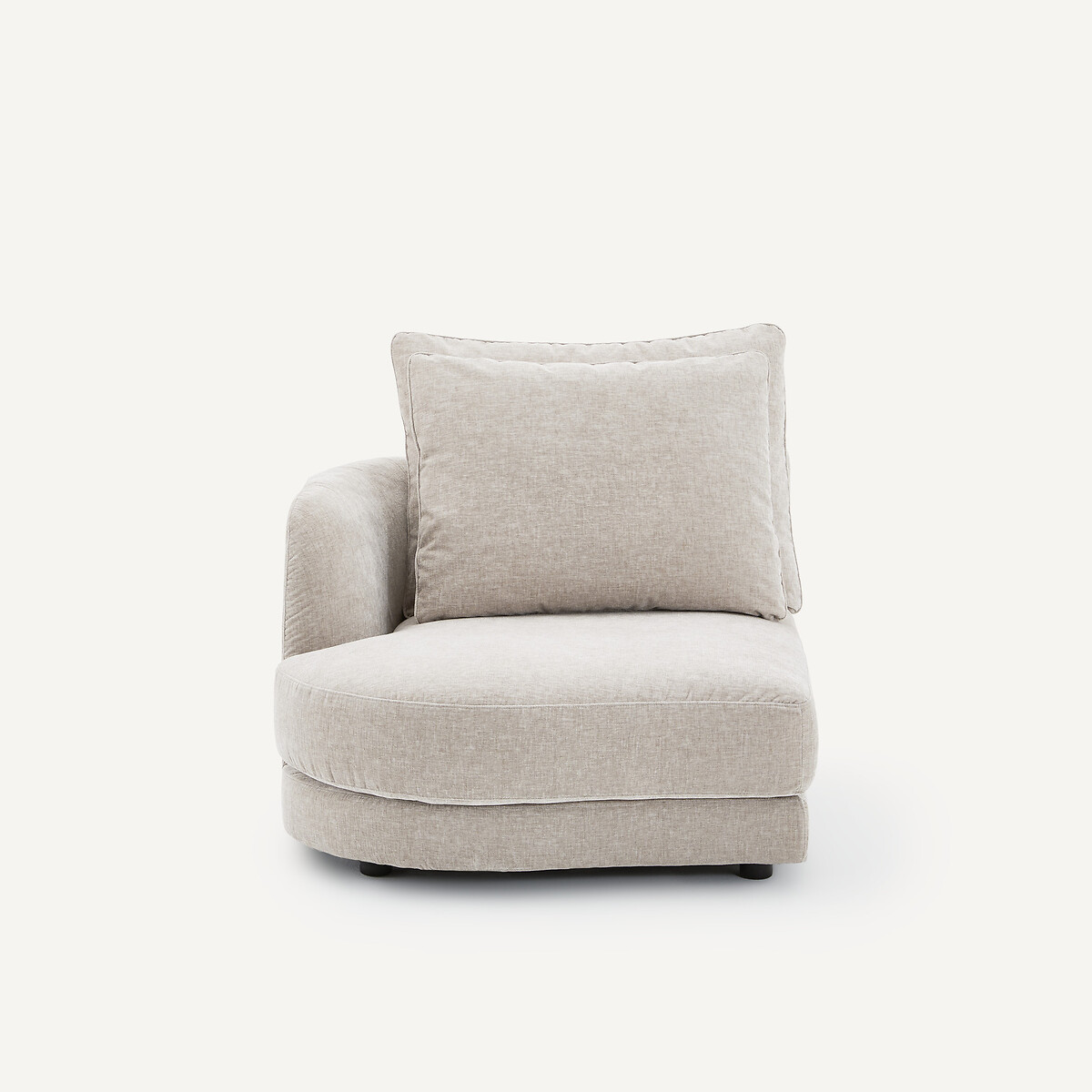 Demi-canapé gauche, modulable en velours chenille, TIBERIO gris clair, AM.PM