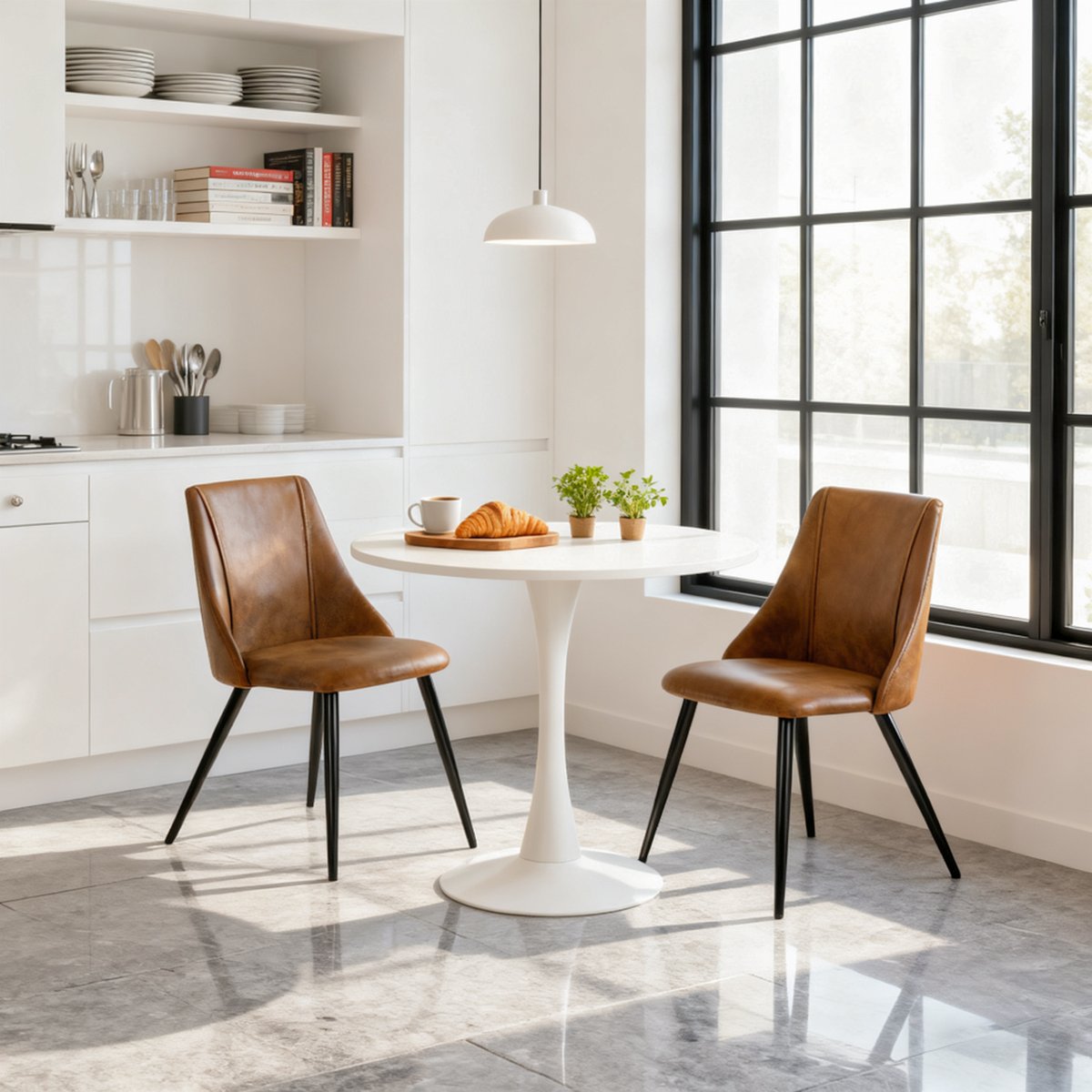 Lot de 2 chaises de salle à manger vintage, SMEG marron, MEUBLES COSY