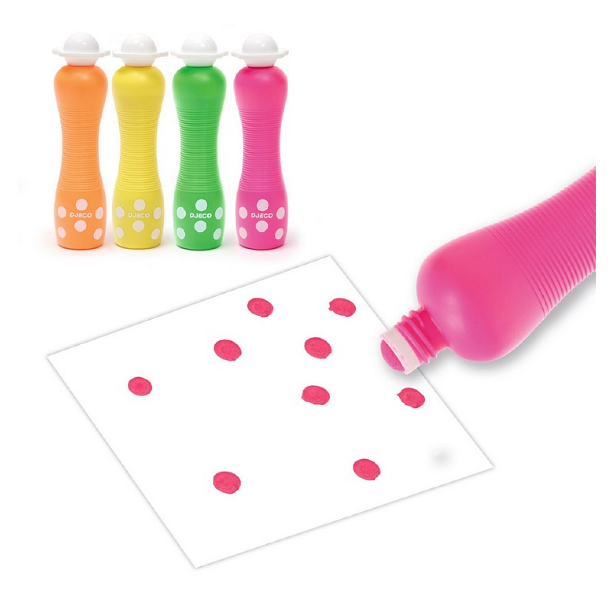 Marqueurs gros pois - Neon couleur unique, DJECO