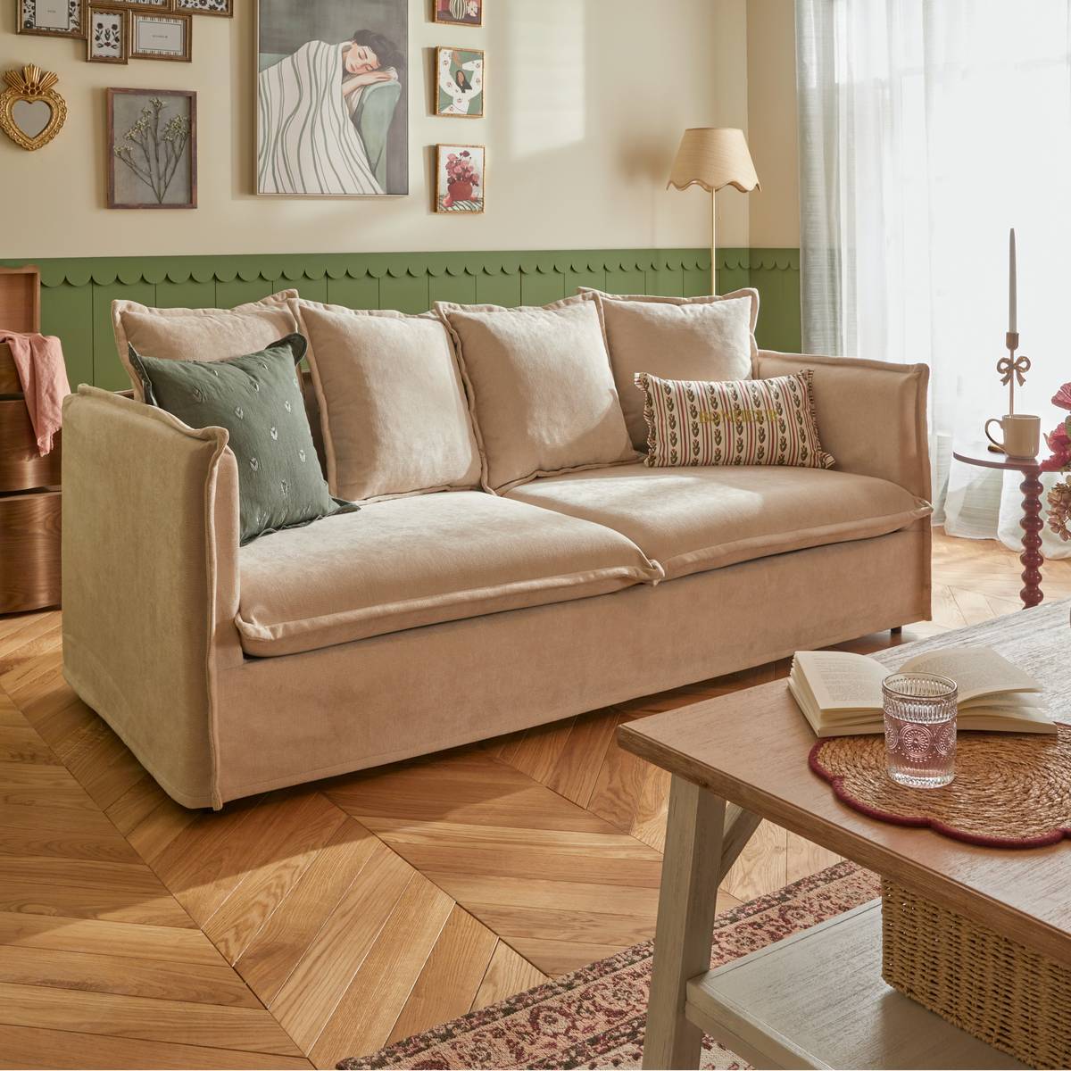 Coussin rectangulaire MONA blanc, ATMOSPHERA