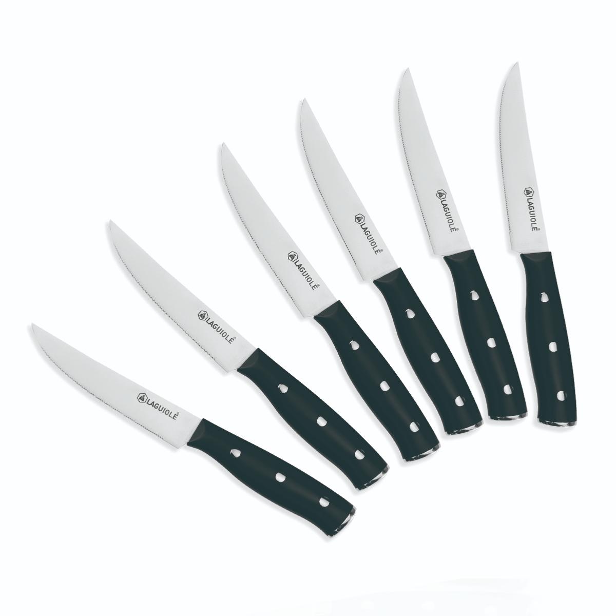 Set de 6 couteaux à steak - "Gleam" couleur unique, LAGUIOLE CUISSON