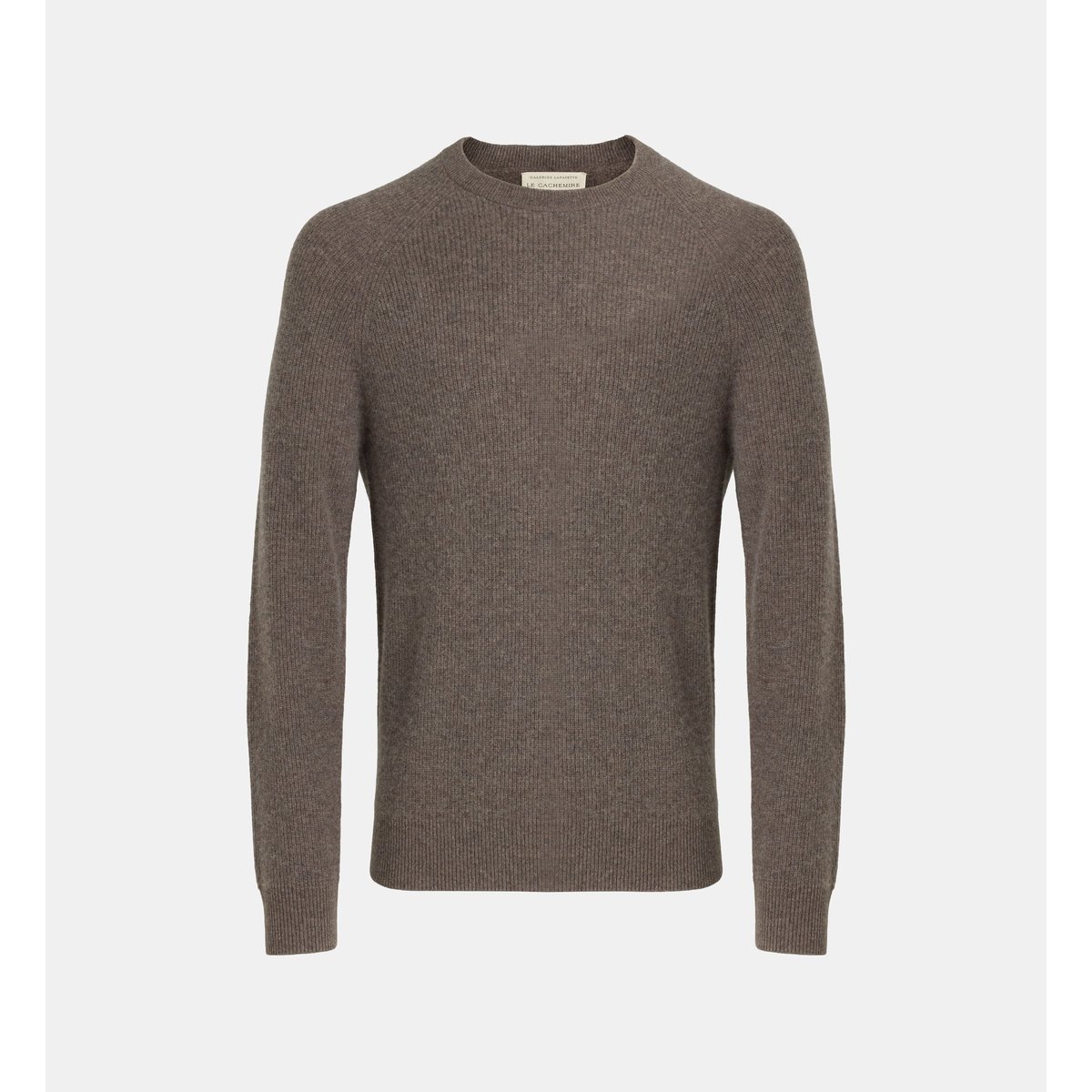 Pull droit nachrib côtes cachemire marron moyen, GALERIES LAFAYETTE