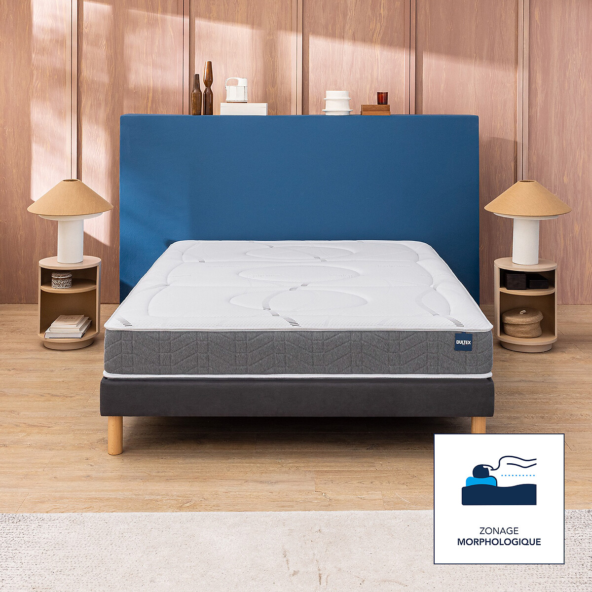 Ensemble matelas mousse HR Smart Repair + sommier blanc/gris, BULTEX