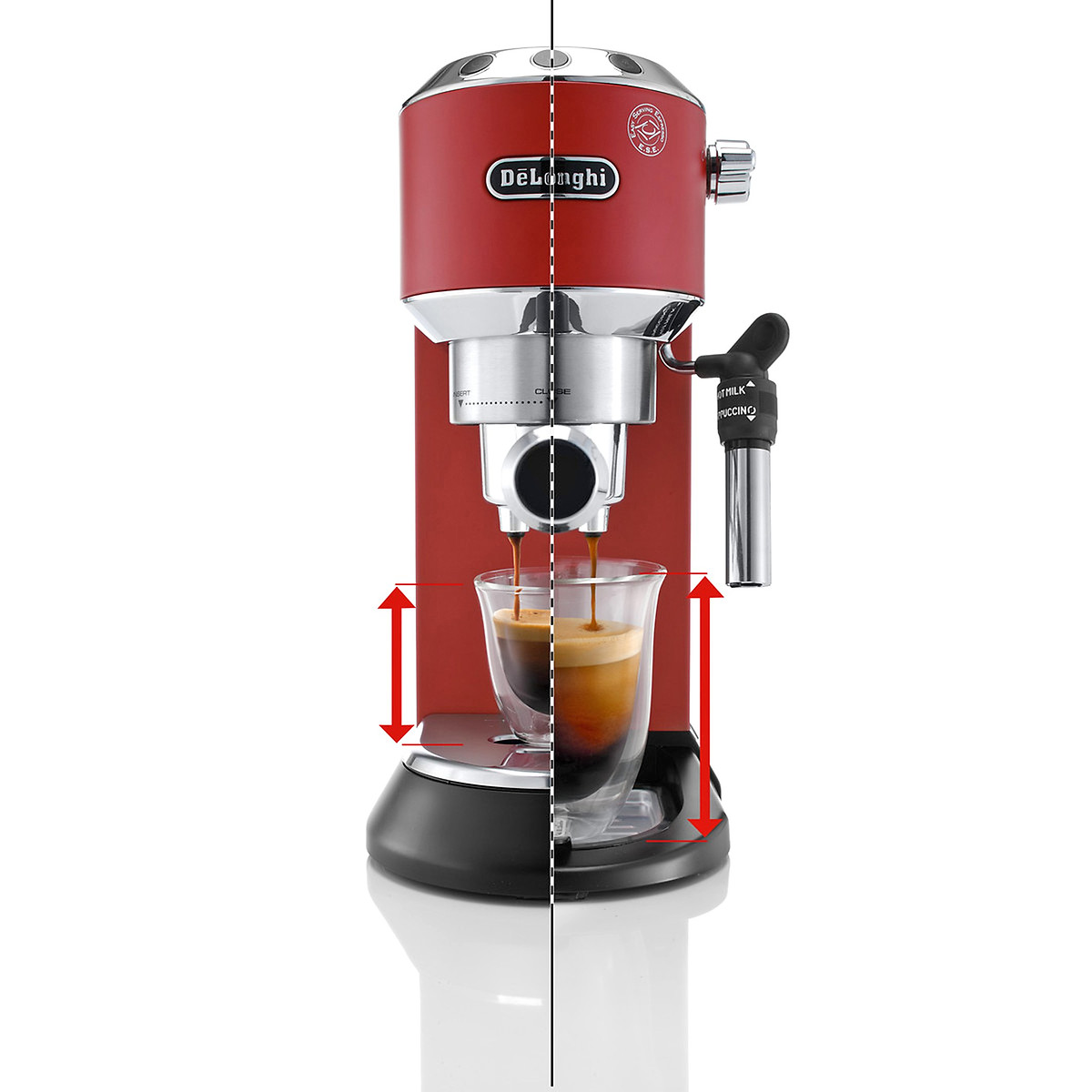 Expresso pompe ultra-compacte Dedica EC695.R rouge, DELONGHI