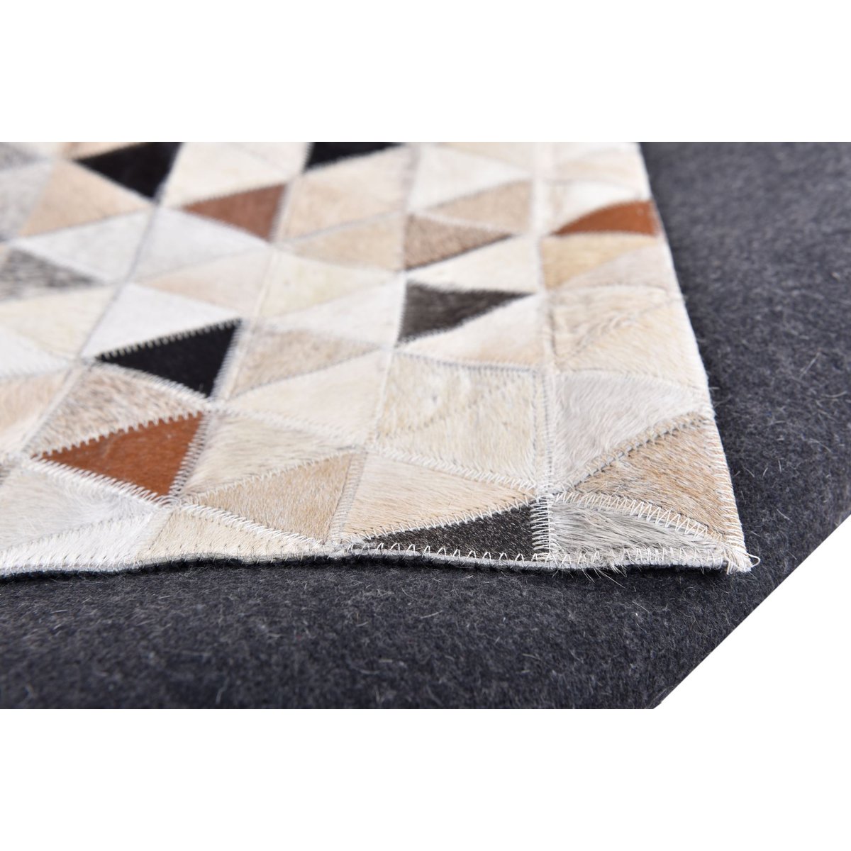 Tapis salon Kobe, 100% cuir de vache naturel multi, THEKO